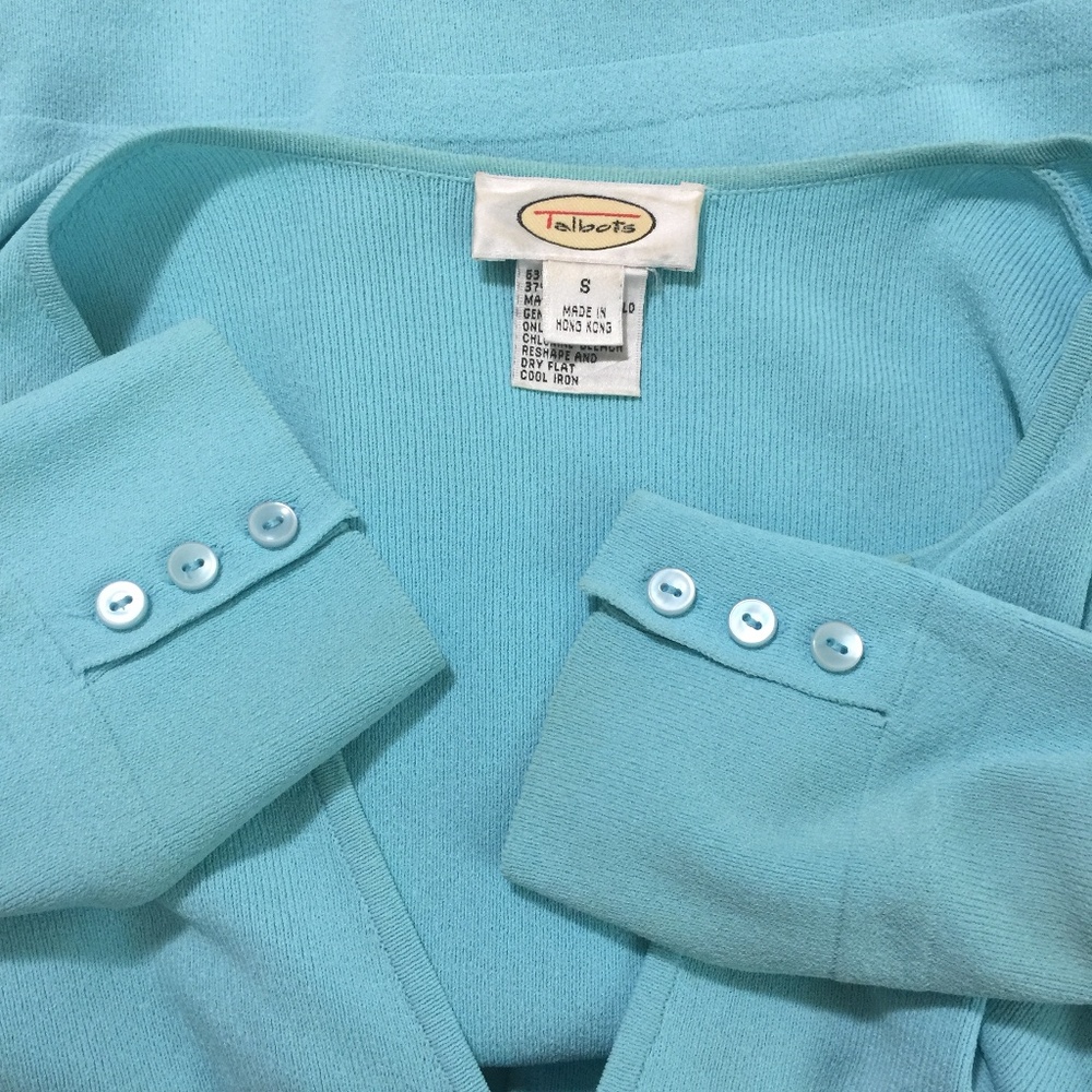 Talbots Sweater Size Small Blue Cardigan - Picture 7 of 7
